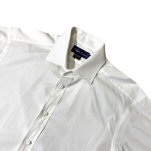 Ralph Lauren Purple Label mens 15.5 solid white French cuff dress shirt EUC